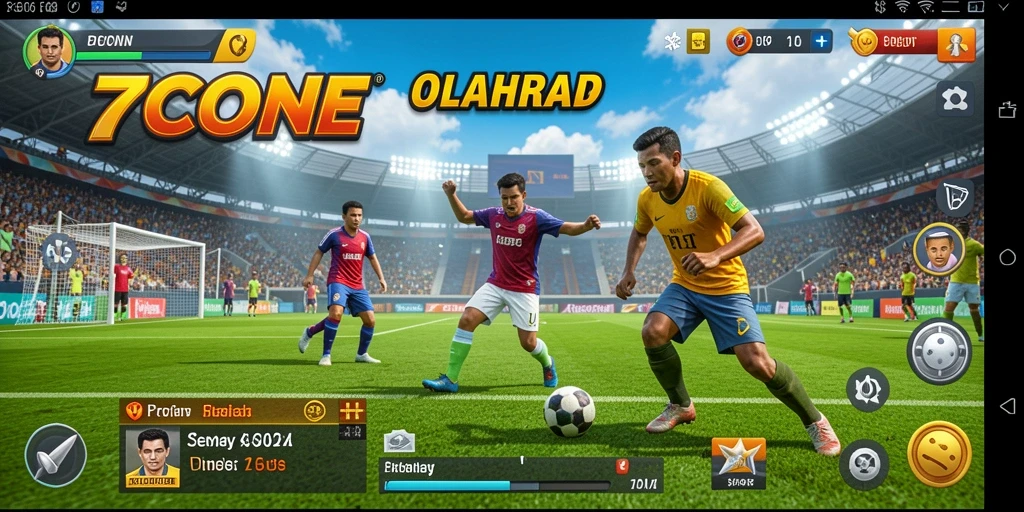 Screenshot gameplay 7CONE menampilkan aksi seru olahraga.