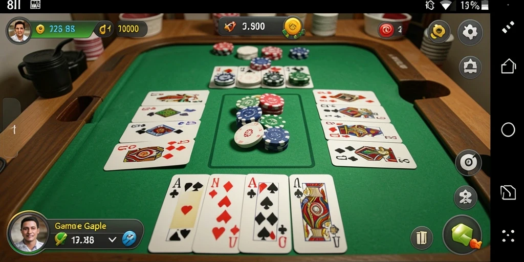 Screenshot gameplay Gaple yang menampilkan suasana permainan seru.