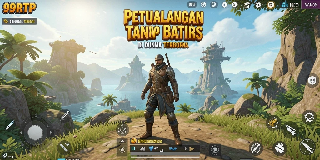 Tampilan mendebarkan dari gameplay 99RTP di dunia terbuka.