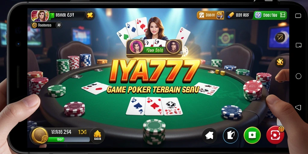 Tampilan gameplay seru dalam aplikasi poker IYA777.