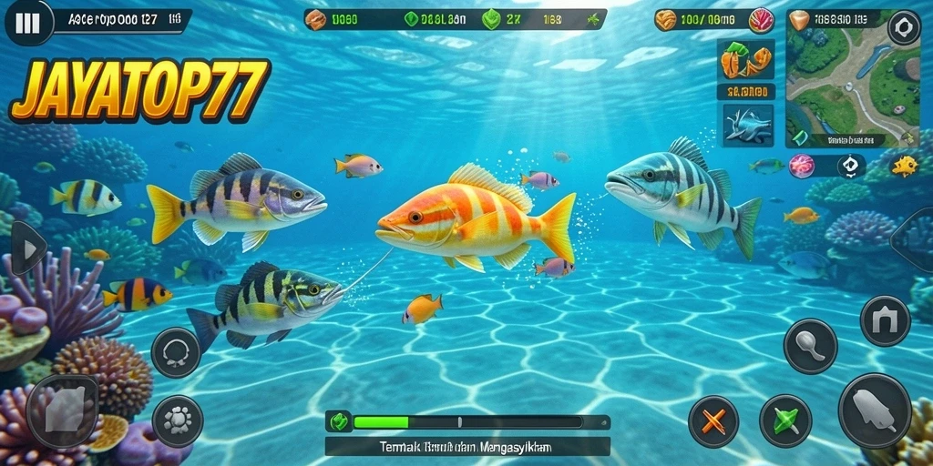 Gameplay seru JAYATOP77 saat menangkap ikan-ikan besar.