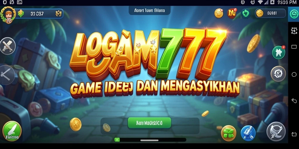 Screenshot gameplay LOGAM777 yang menampilkan tingkat pengumpulan koin yang mengasyikkan.
