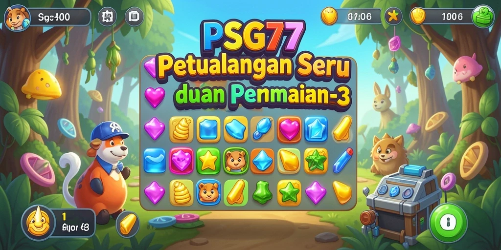 Tampilan gameplay seru dari PSG77 dalam kategori Match-3.