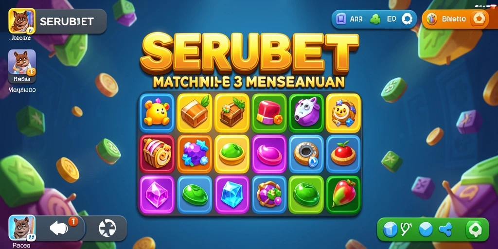 Tampilan permainan SERUBET dengan objek warna-warni yang menantang.