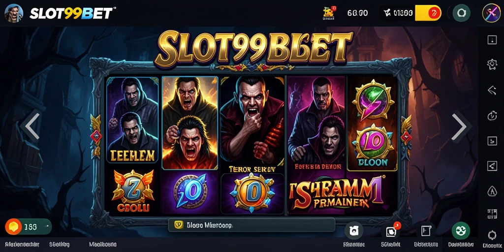 Tampilan gameplay SLOT99BET yang menegangkan dan horor.