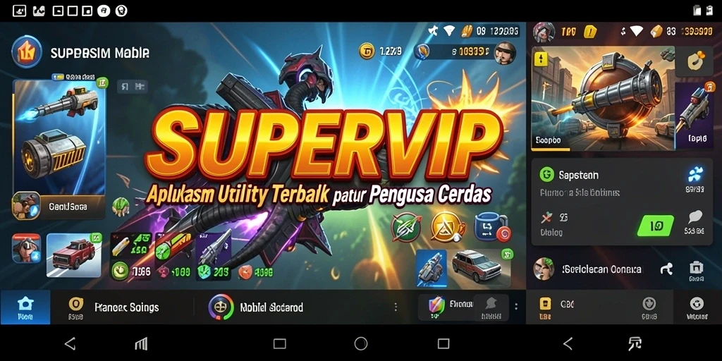 Tampilan utama SUPERVIP dengan fitur aplikasi Utility yang canggih.
