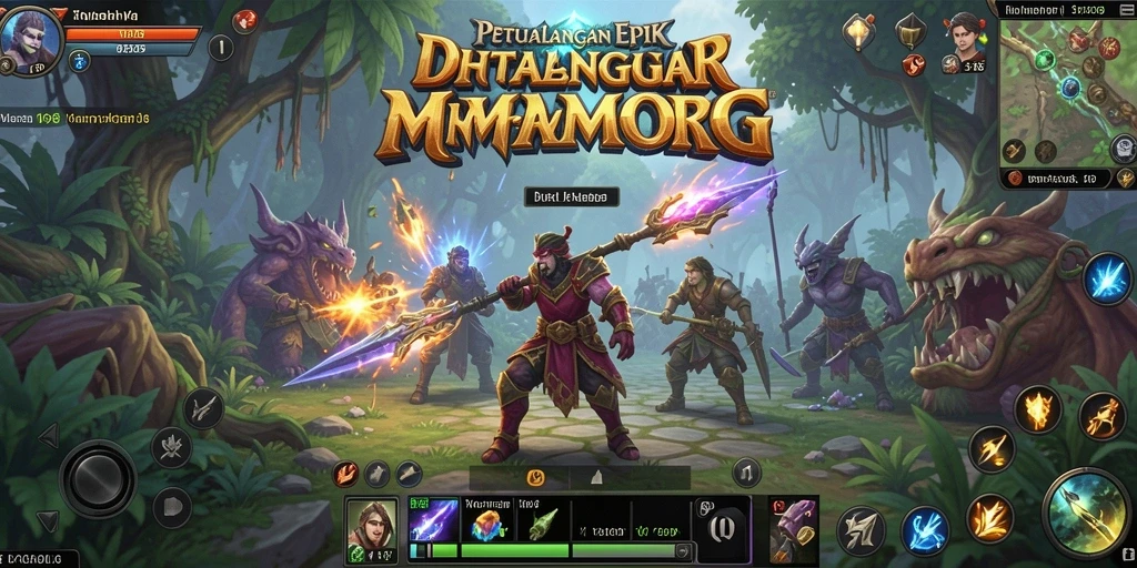 Gambaran gameplay V98 yang menegangkan dalam dunia MMORPG.