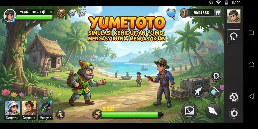 Tampilan gameplay YUMETOTO menampilkan interaksi karakter dalam dunia virtual.