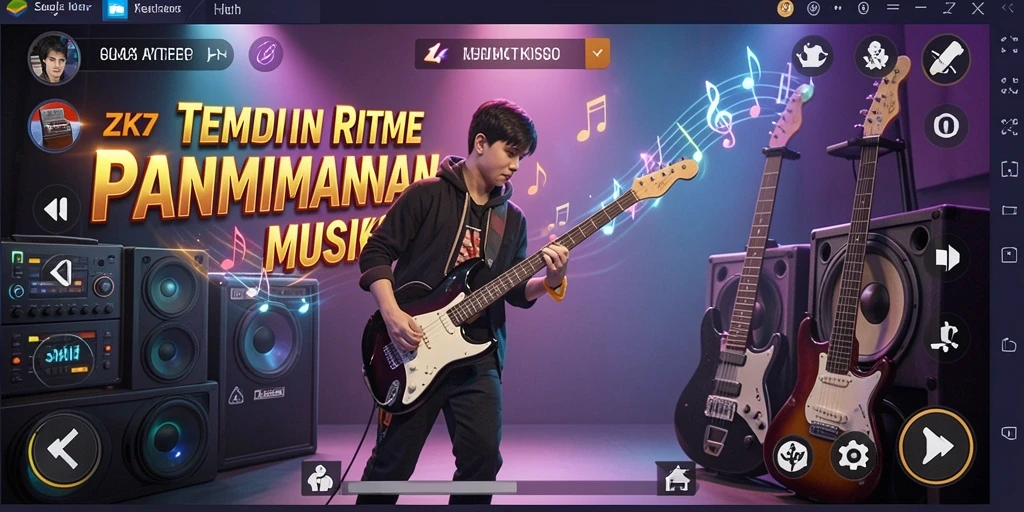 Tangkapan layar ZK7 menampilkan aksi gameplay musikal yang seru.